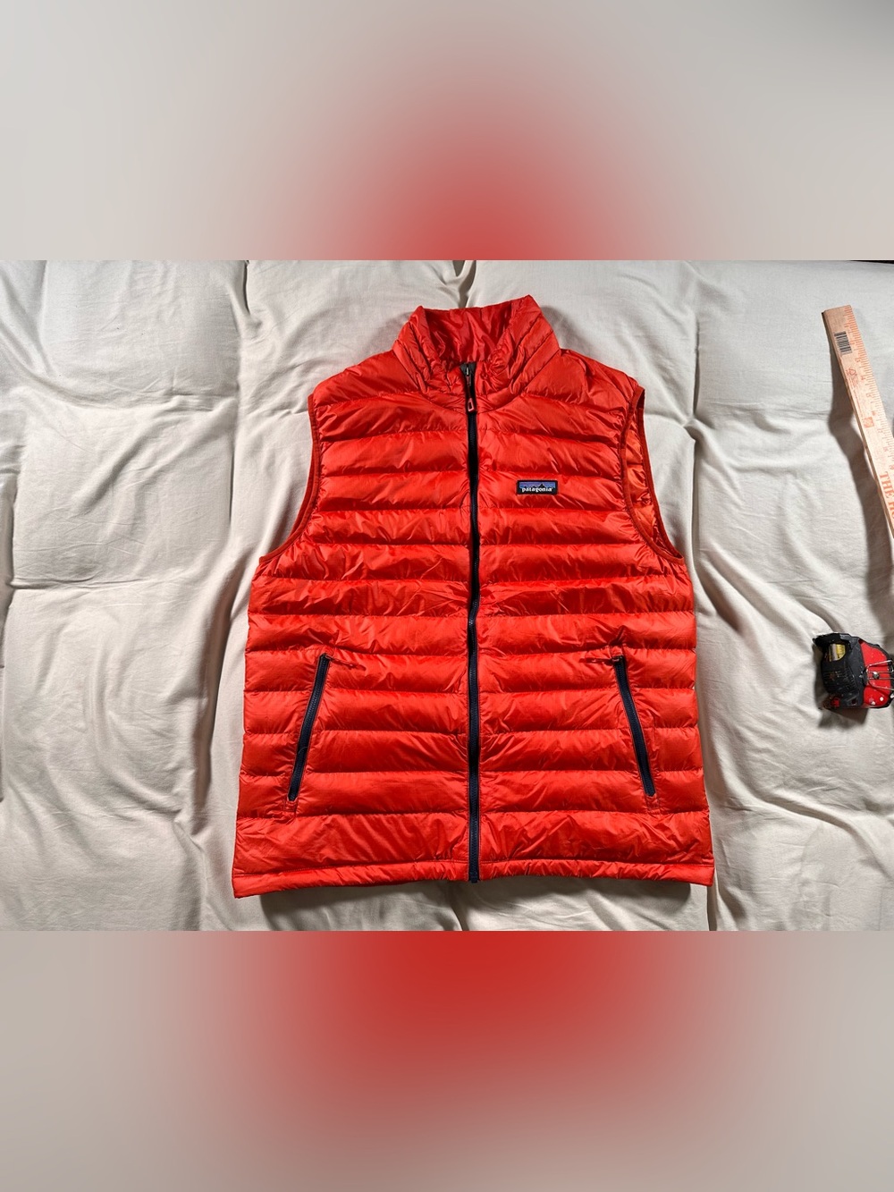 Patagonia Goose Down Puffer Vest Large Red FullZip Goose Fill 84622 Gorpcore HTF